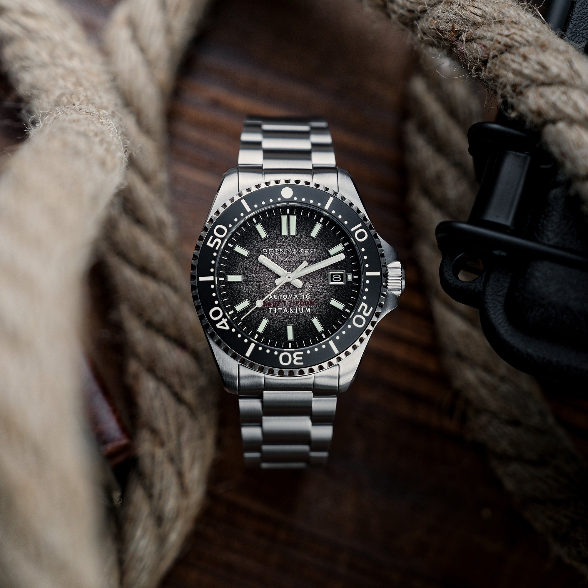 Spinnaker Tesei Titanium Men's Black Automatic Watch