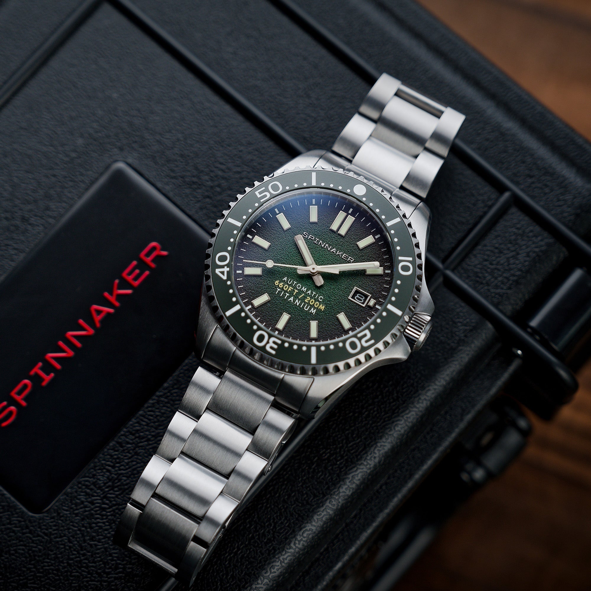 Spinnaker Tesei Titanium Men's Green Automatic Watch