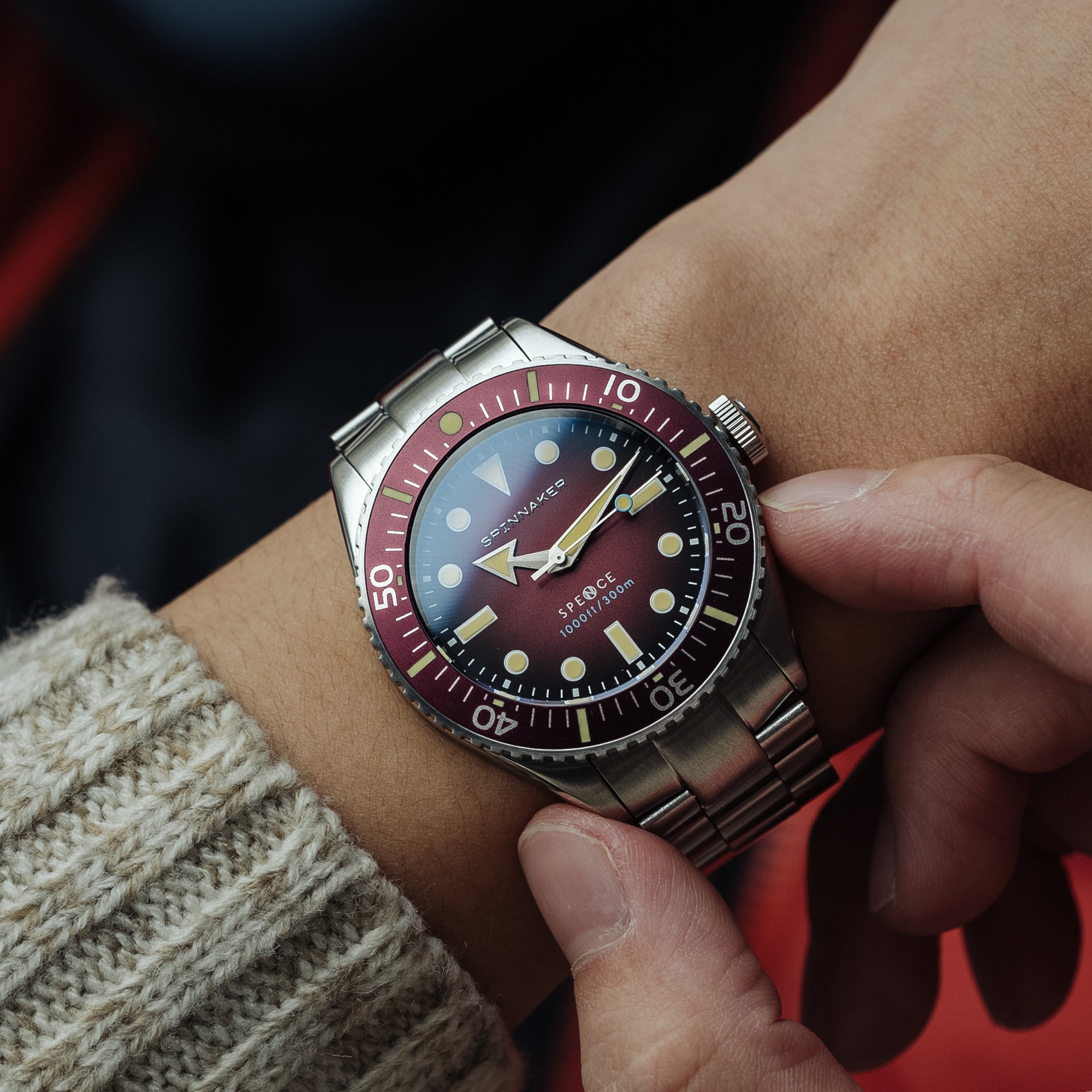 Spinnaker Spence 300 Men's Crimson Red Automatic Watch