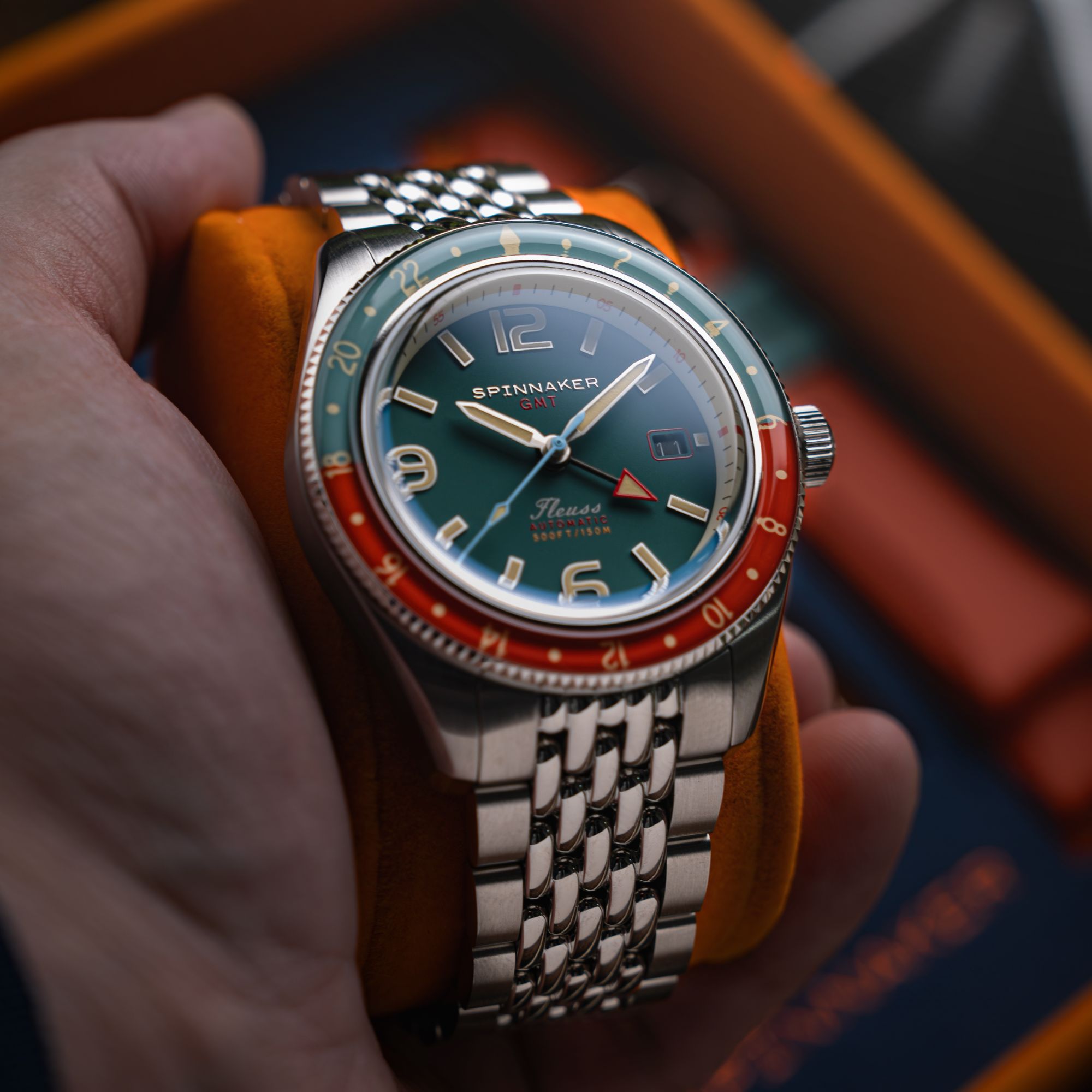 Spinnaker Fleuss GMT Men's Green Automatic Watch