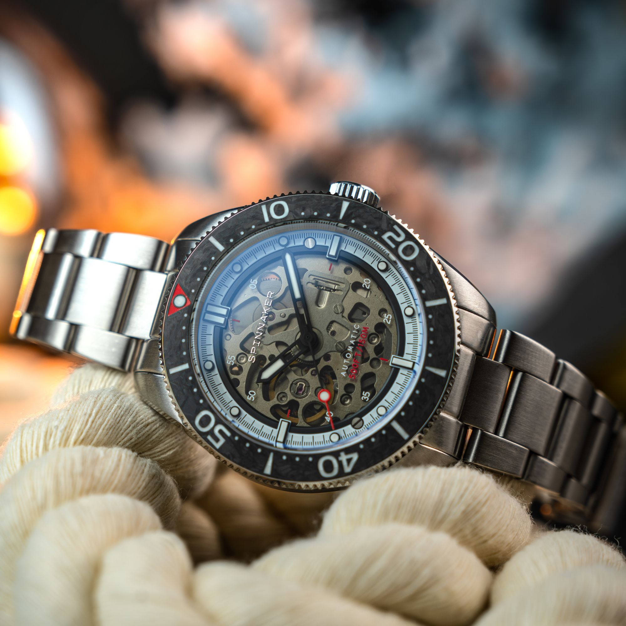 Spinnaker Croft 42 Skeleton Men's Black Automatic Watch