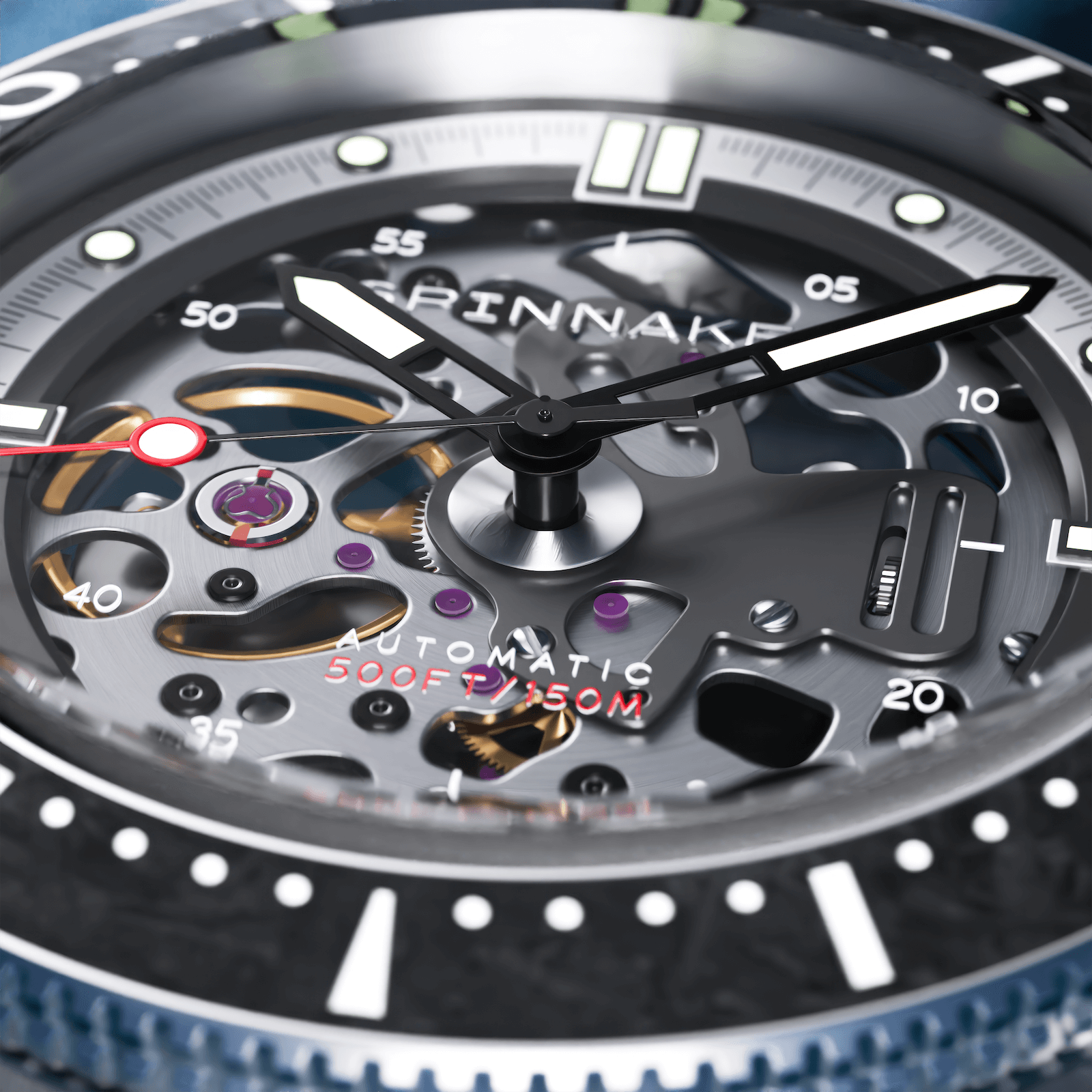 Spinnaker Croft 42 Skeleton Men's Black Automatic Watch