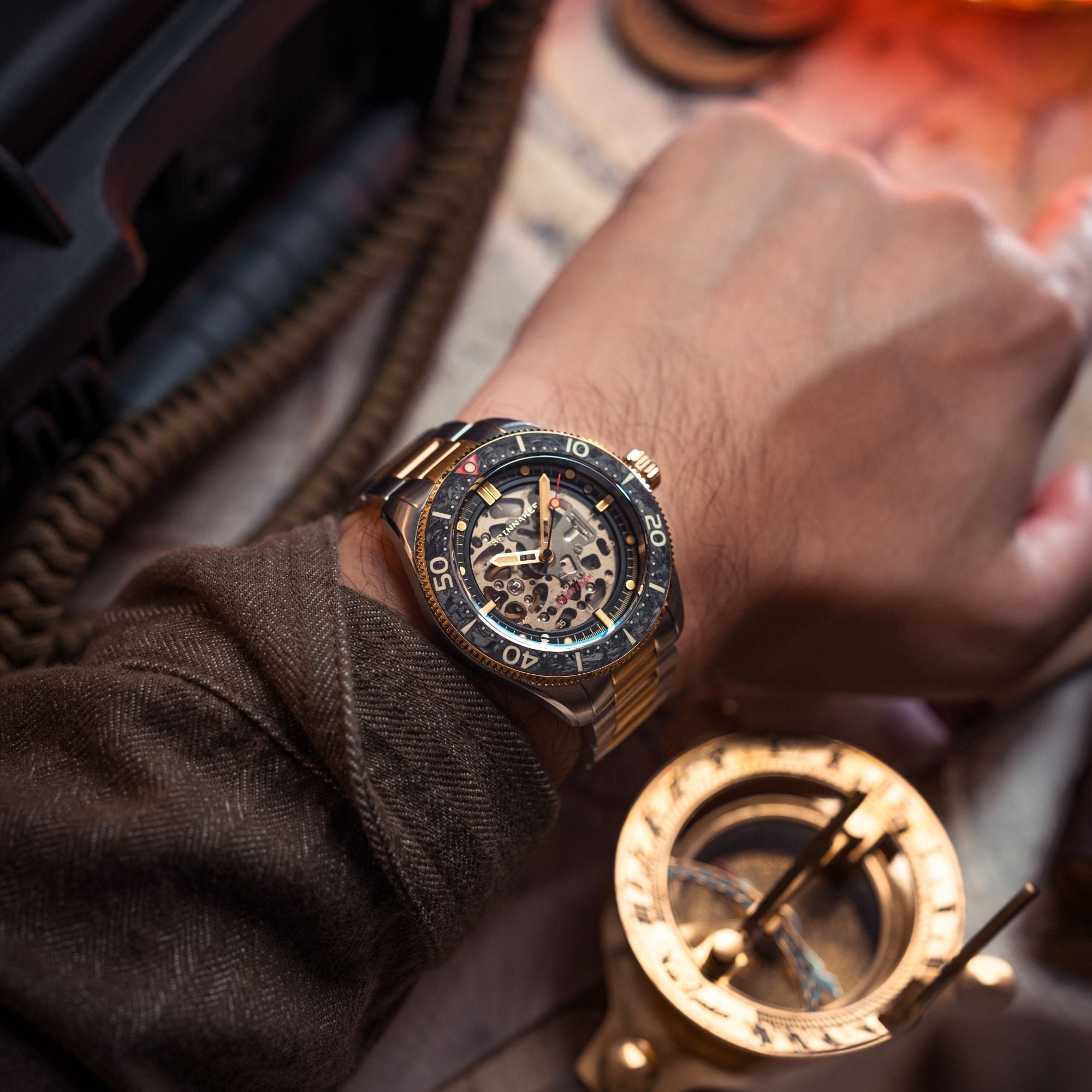 Spinnaker Croft 42 Skeleton Men's Black Automatic Watch