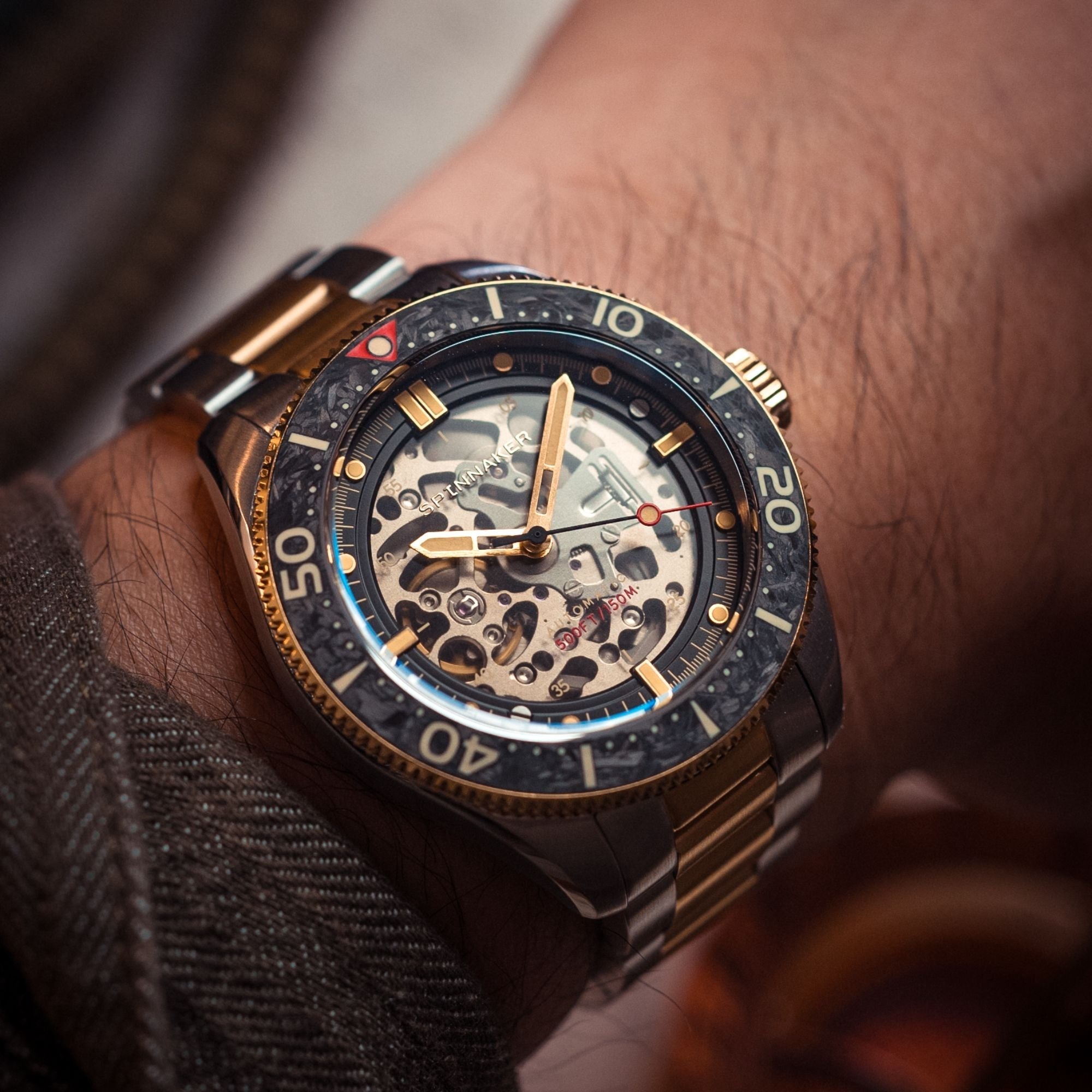 Spinnaker Croft 42 Skeleton Men's Black Automatic Watch