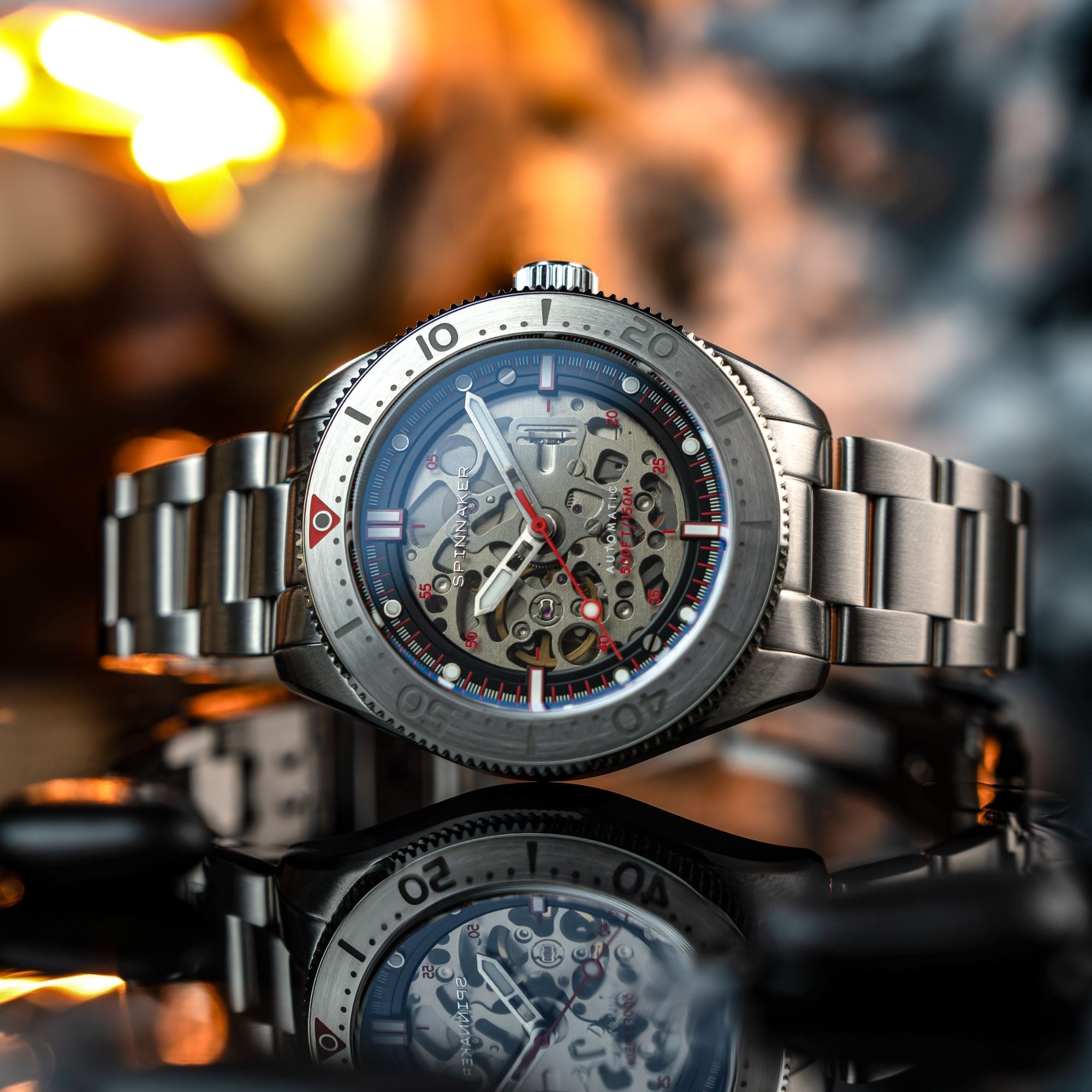 Spinnaker Croft 42 Skeleton Men's Black Automatic Watch