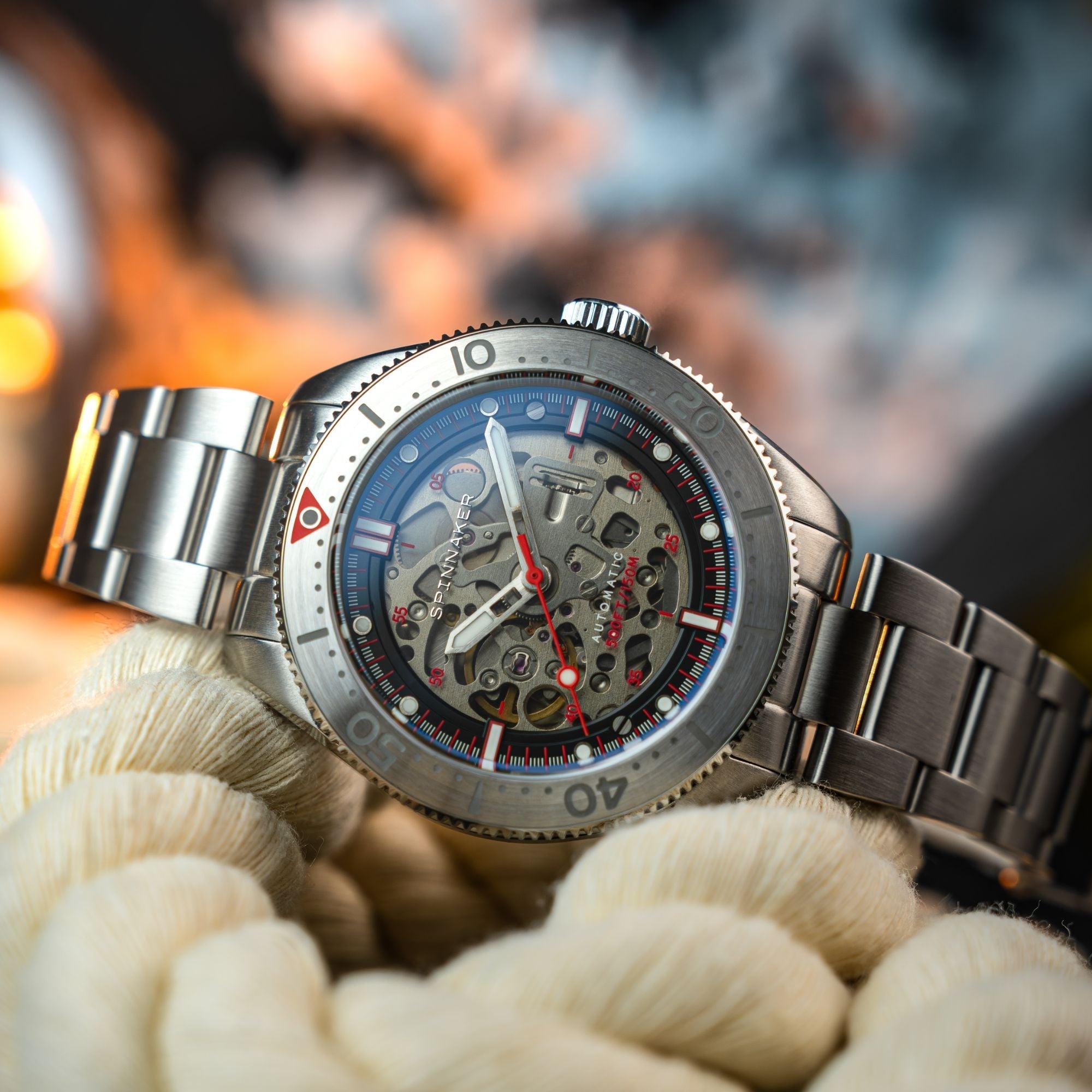 Spinnaker Croft 42 Skeleton Men's Black Automatic Watch
