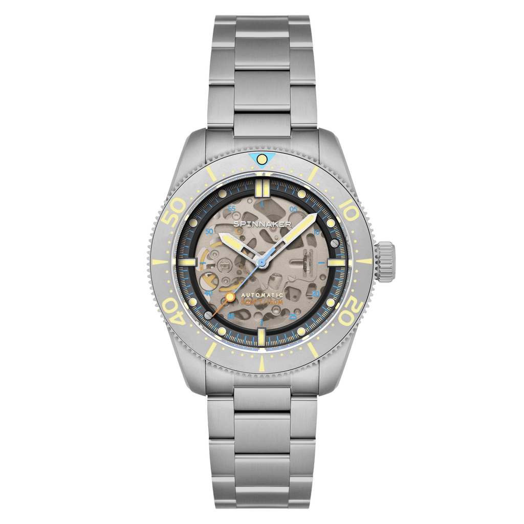 Spinnaker Croft 42 Skeleton Men's Beige Automatic Watch