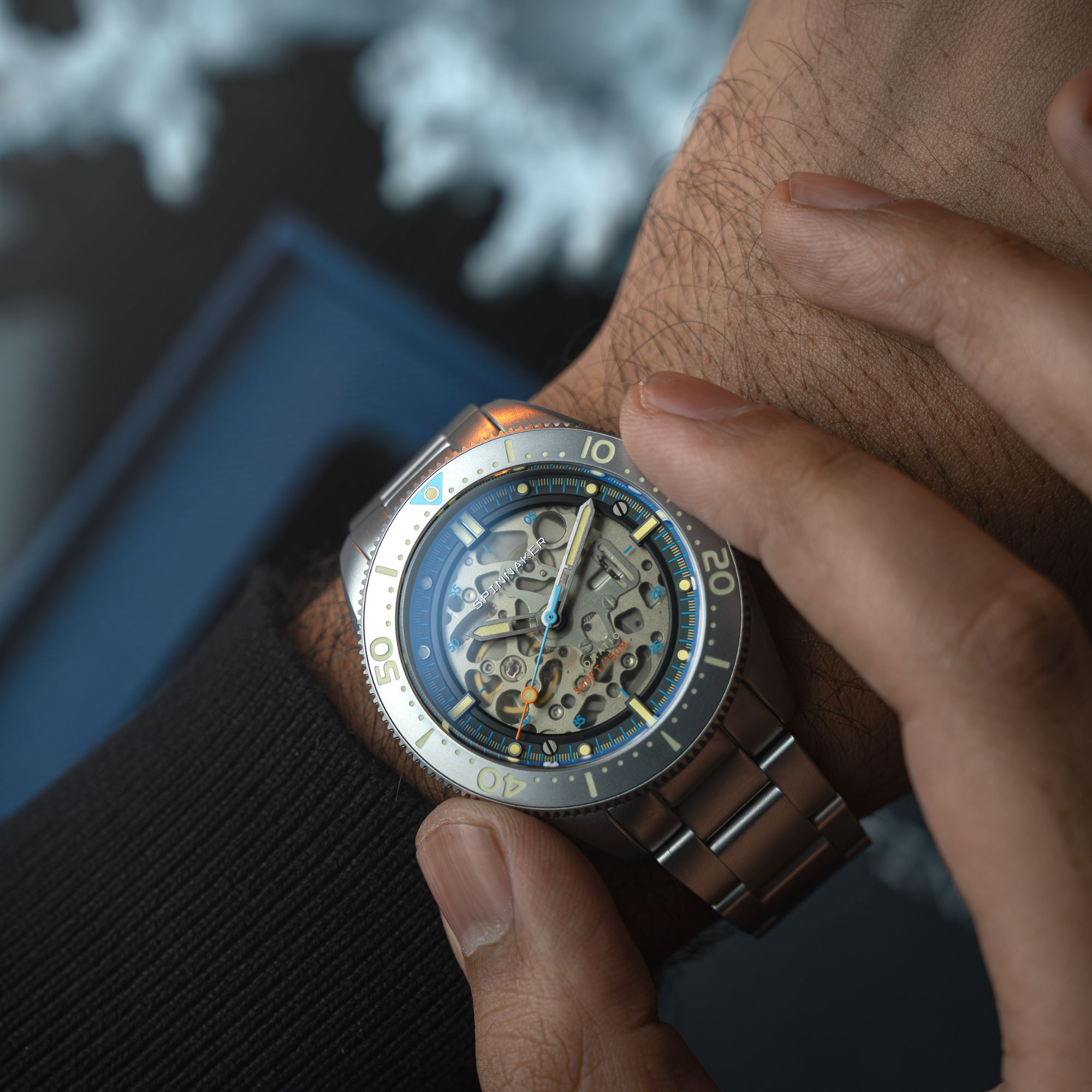 Spinnaker Croft 42 Skeleton Men's Beige Automatic Watch