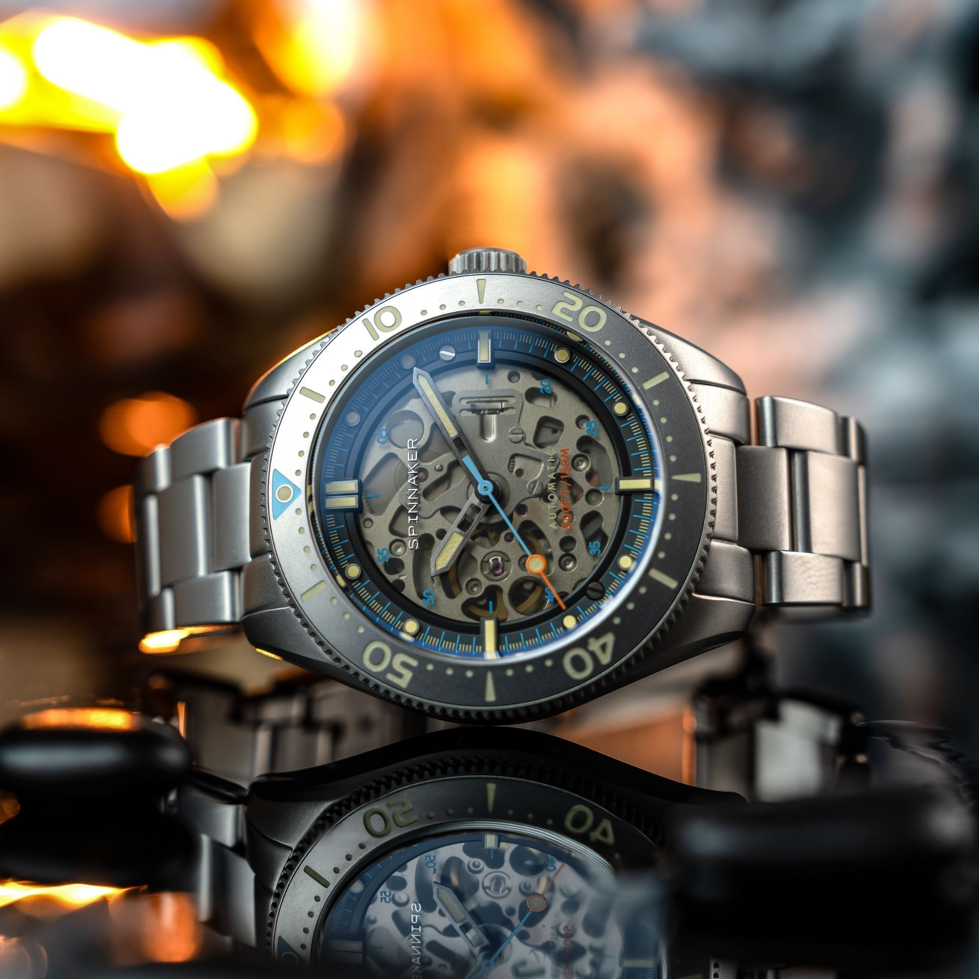 Spinnaker Croft 42 Skeleton Men's Beige Automatic Watch