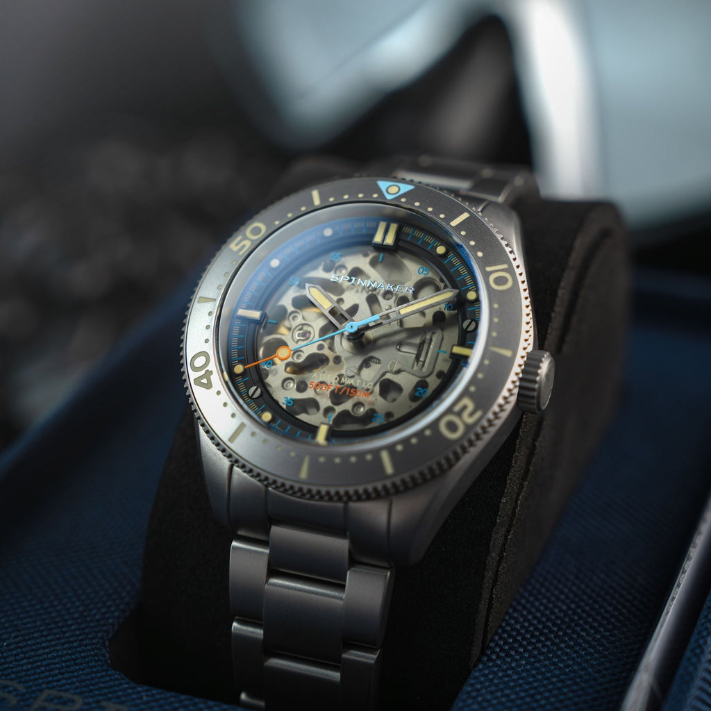 Spinnaker Croft 42 Skeleton Men's Beige Automatic Watch