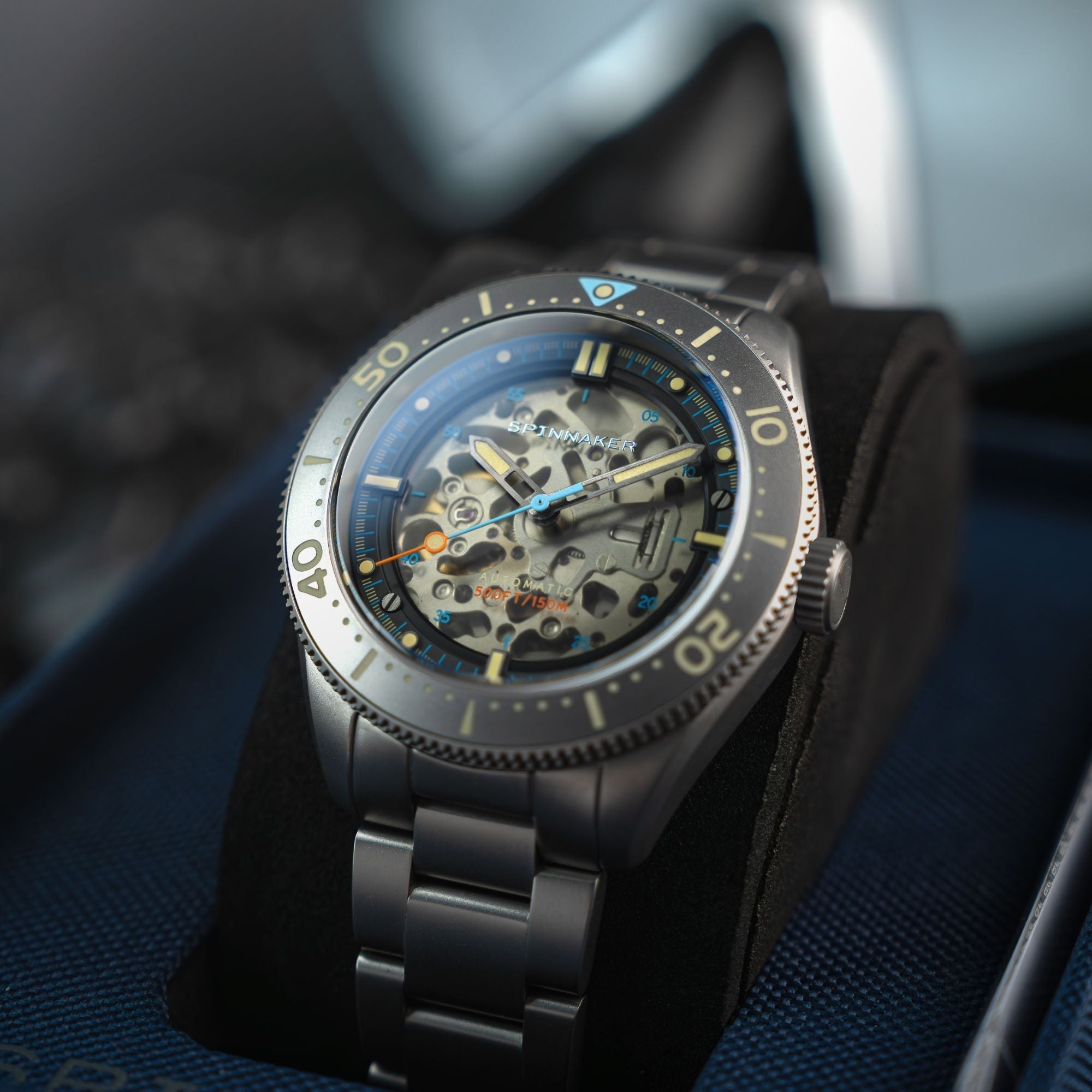Spinnaker Croft 42 Skeleton Men's Beige Automatic Watch