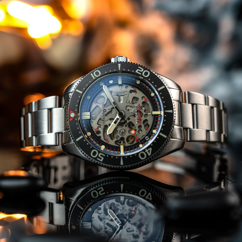Spinnaker Croft 42 Skeleton Men's Black Automatic Watch