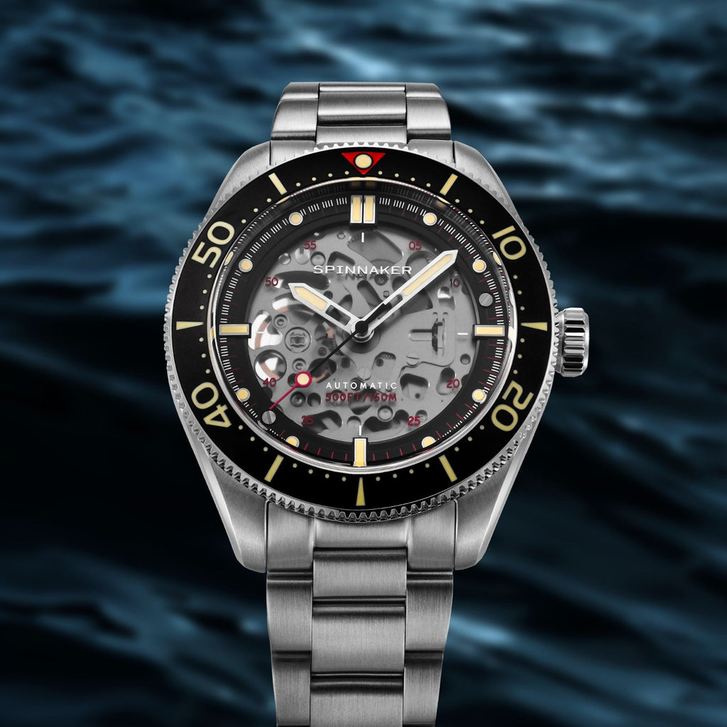 Spinnaker Croft 42 Skeleton Men's Black Automatic Watch