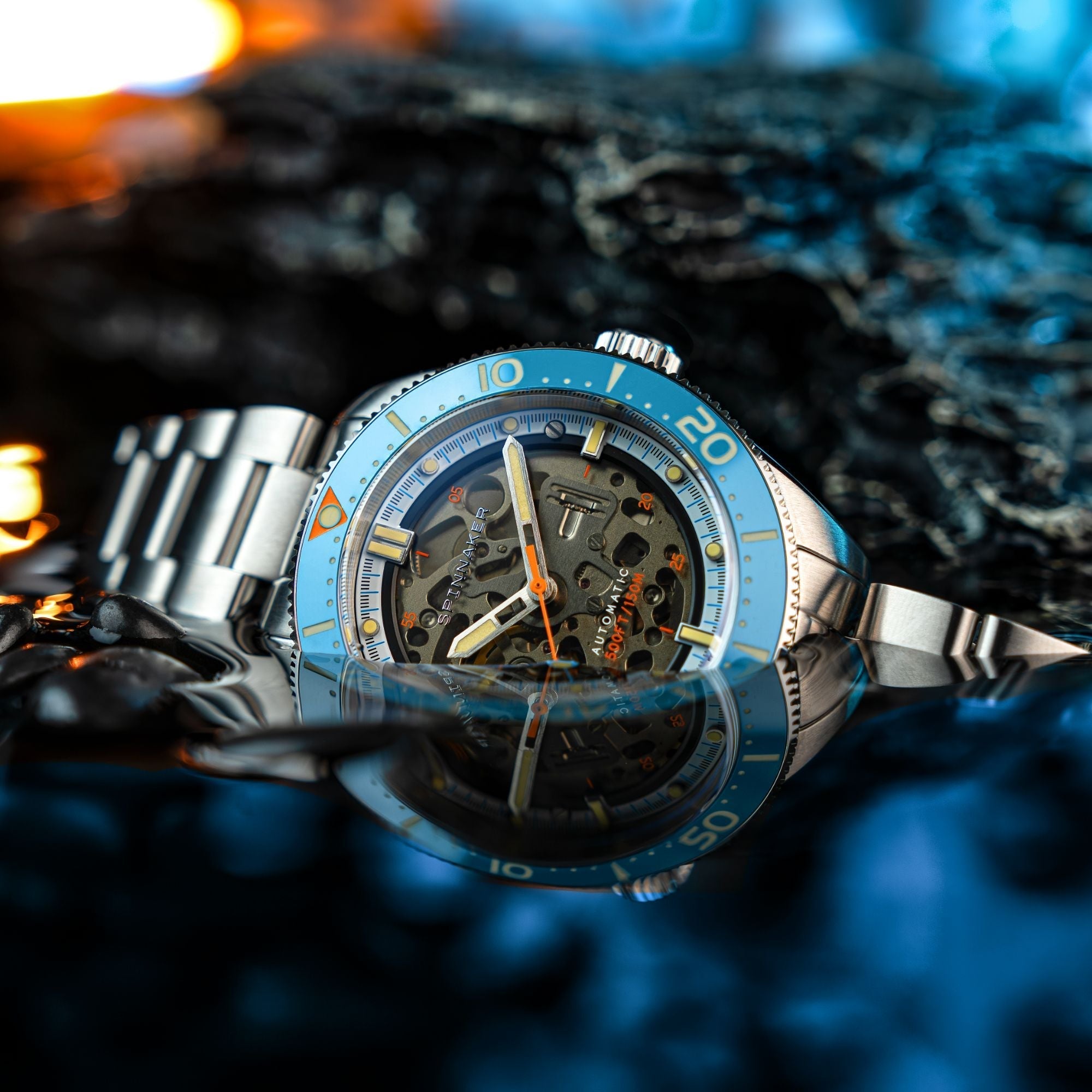Spinnaker Croft 42 Automatic Men's Blue Skeleton Watch