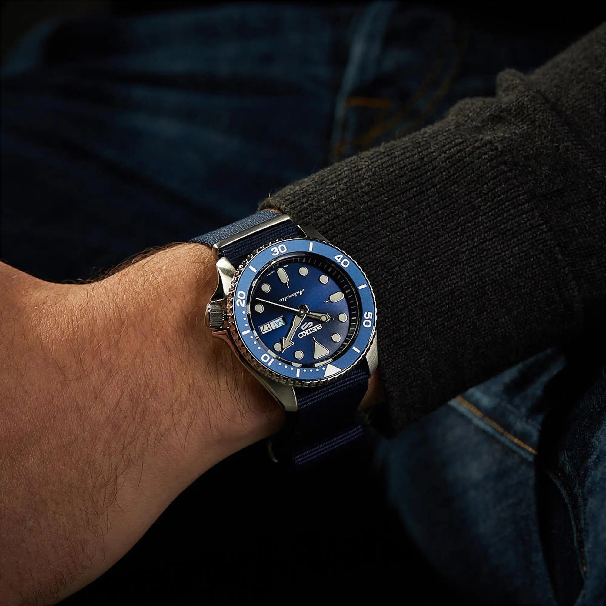Seiko 5 Sports Men's Automatic Blue Fabric Strap Watch