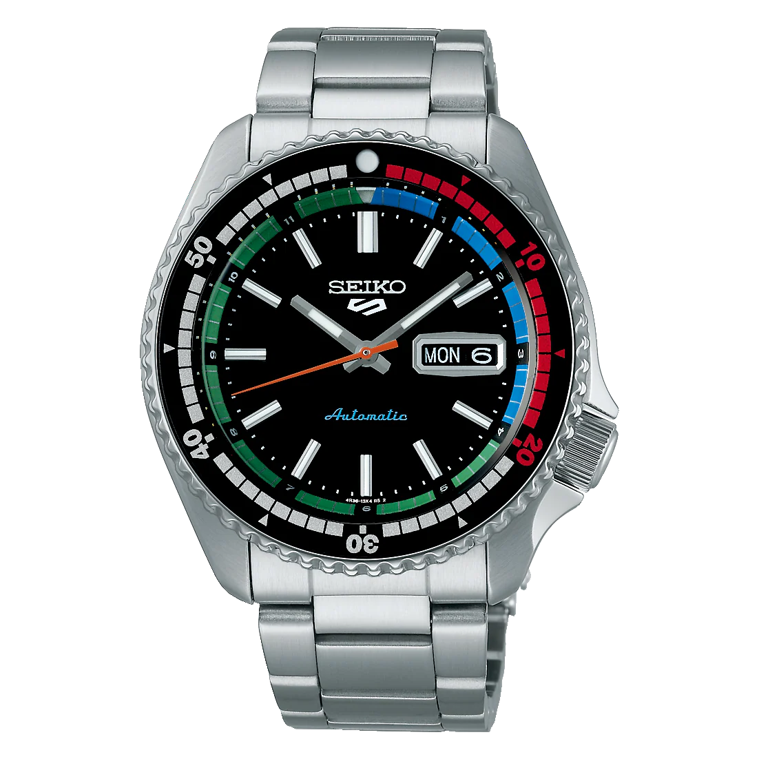 Seiko 5 Sports Men's Black Retro Regatta Timer Automatic Watch