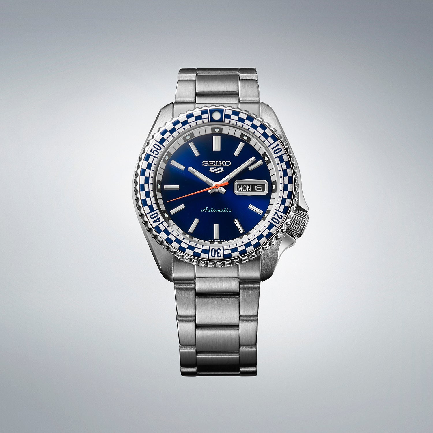 Seiko 5 Sports Men's Petrol Blue Checker Flag Special Edition