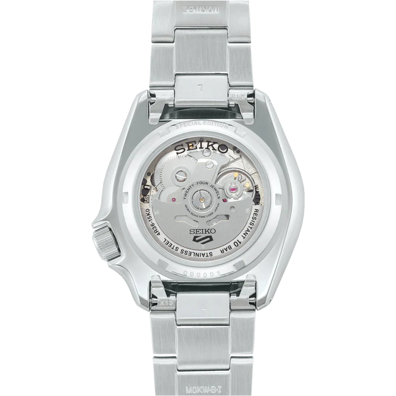Seiko Men's Watch 5 Sports Black White Checker Flag