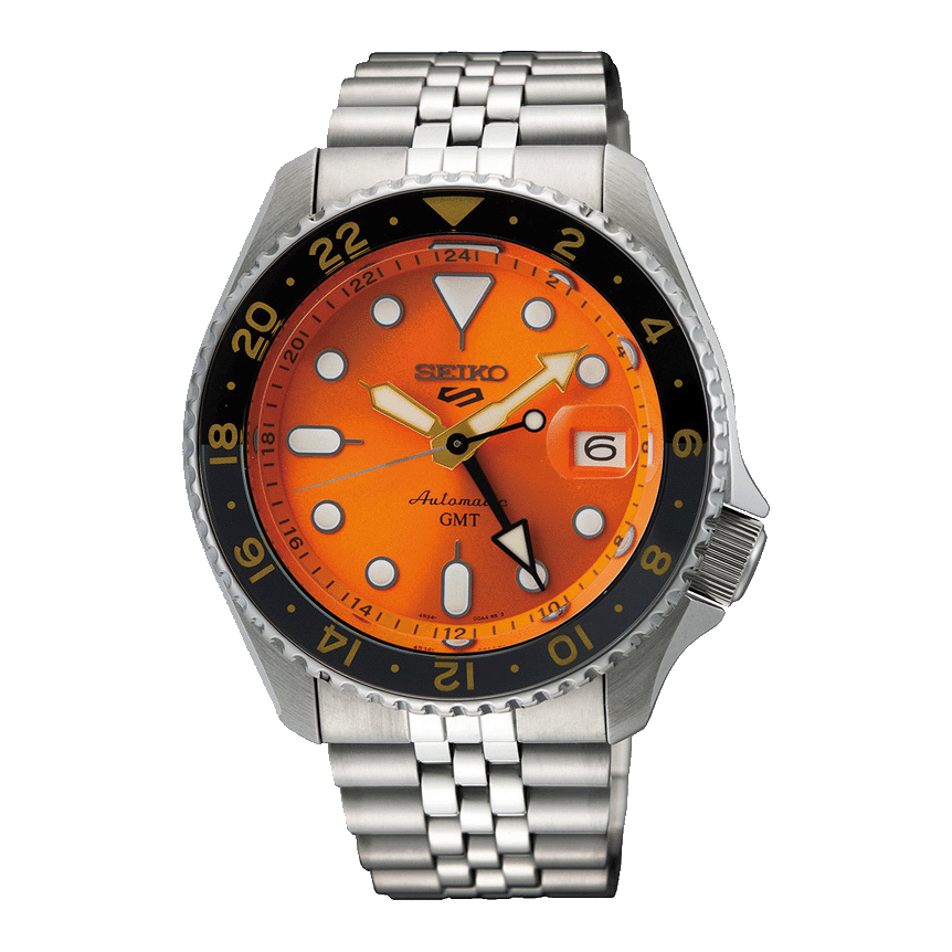 Seiko 5 Sport SKX GMT Men's Orange Watch
