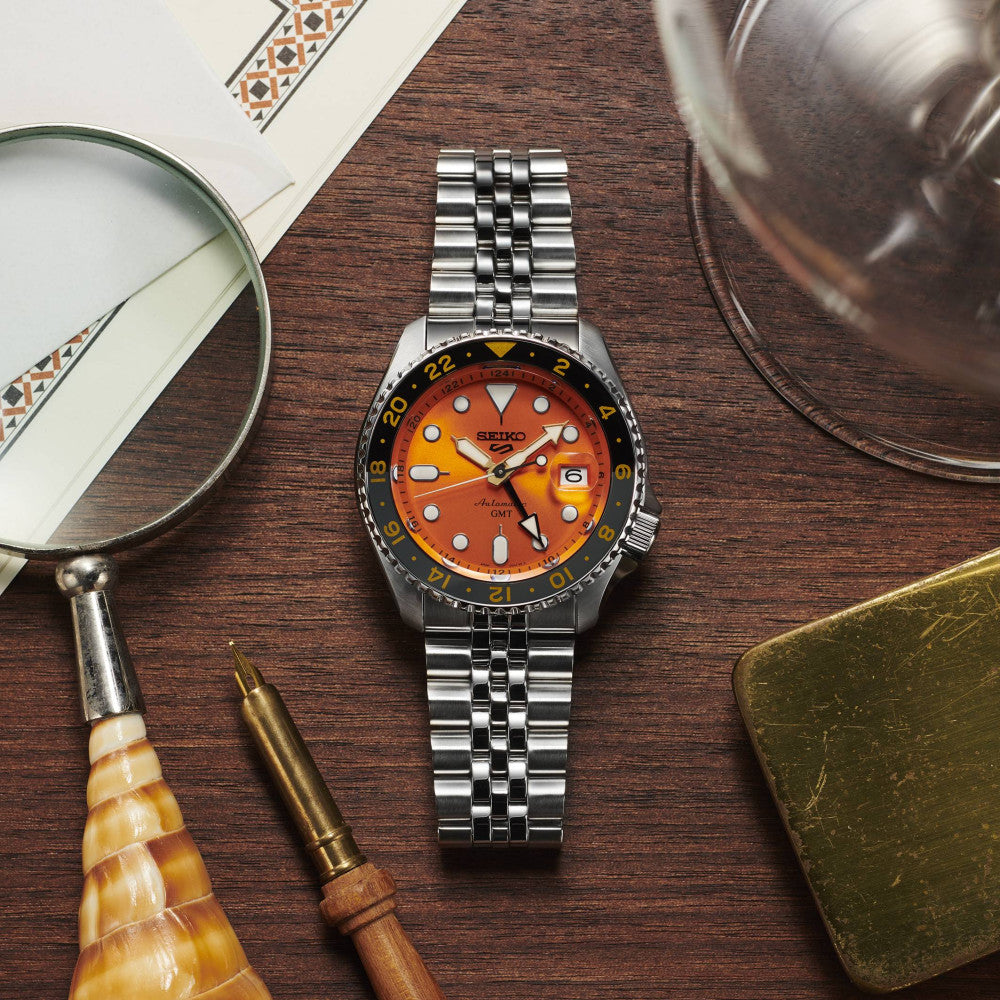 Seiko 5 Sport SKX GMT Men's Orange Watch