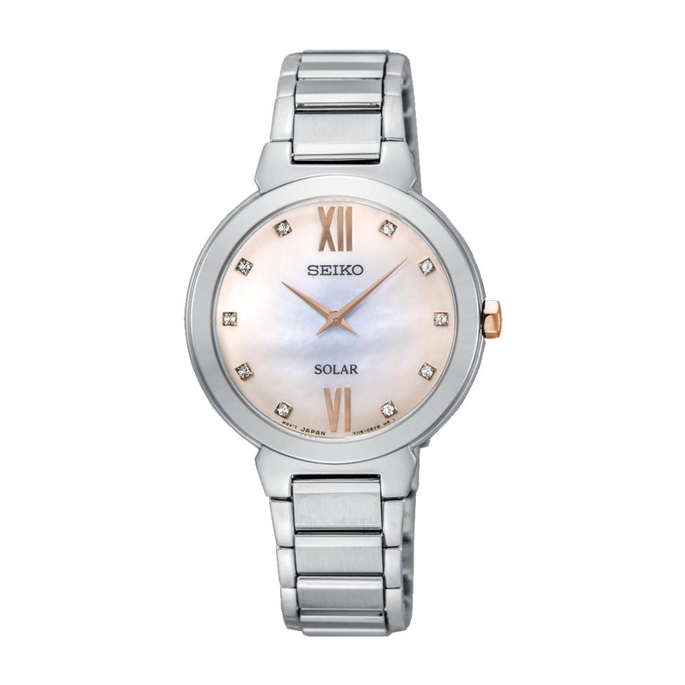 Seiko Solar Diamond Accent Ladies Watch
