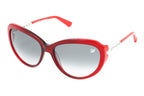 Swarovski Destiny Oversized Women's Sunglasses Red Full Rim Grey