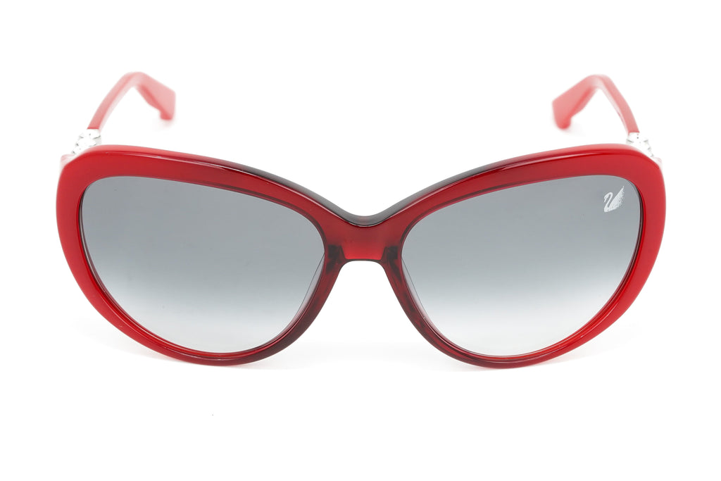 Swarovski Destiny Oversized Women's Sunglasses Red Full Rim Grey
