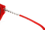Swarovski Destiny Oversized Women's Sunglasses Red Full Rim Grey