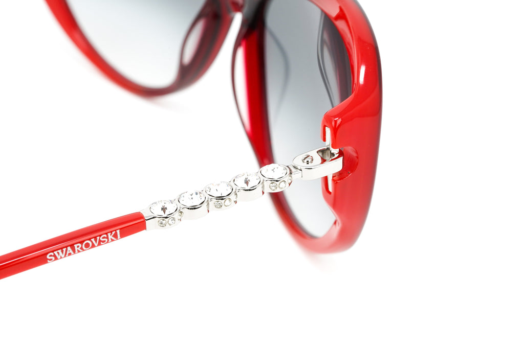 Swarovski Destiny Oversized Women's Sunglasses Red Full Rim Grey