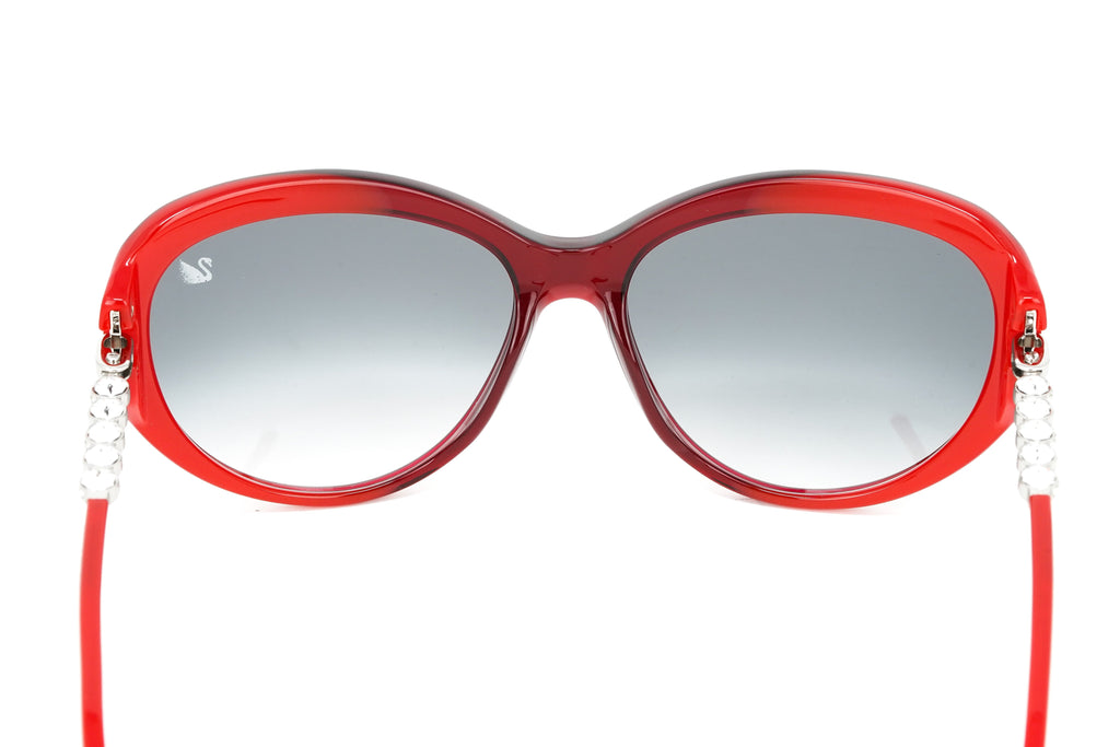 Swarovski Destiny Oversized Women's Sunglasses Red Full Rim Grey