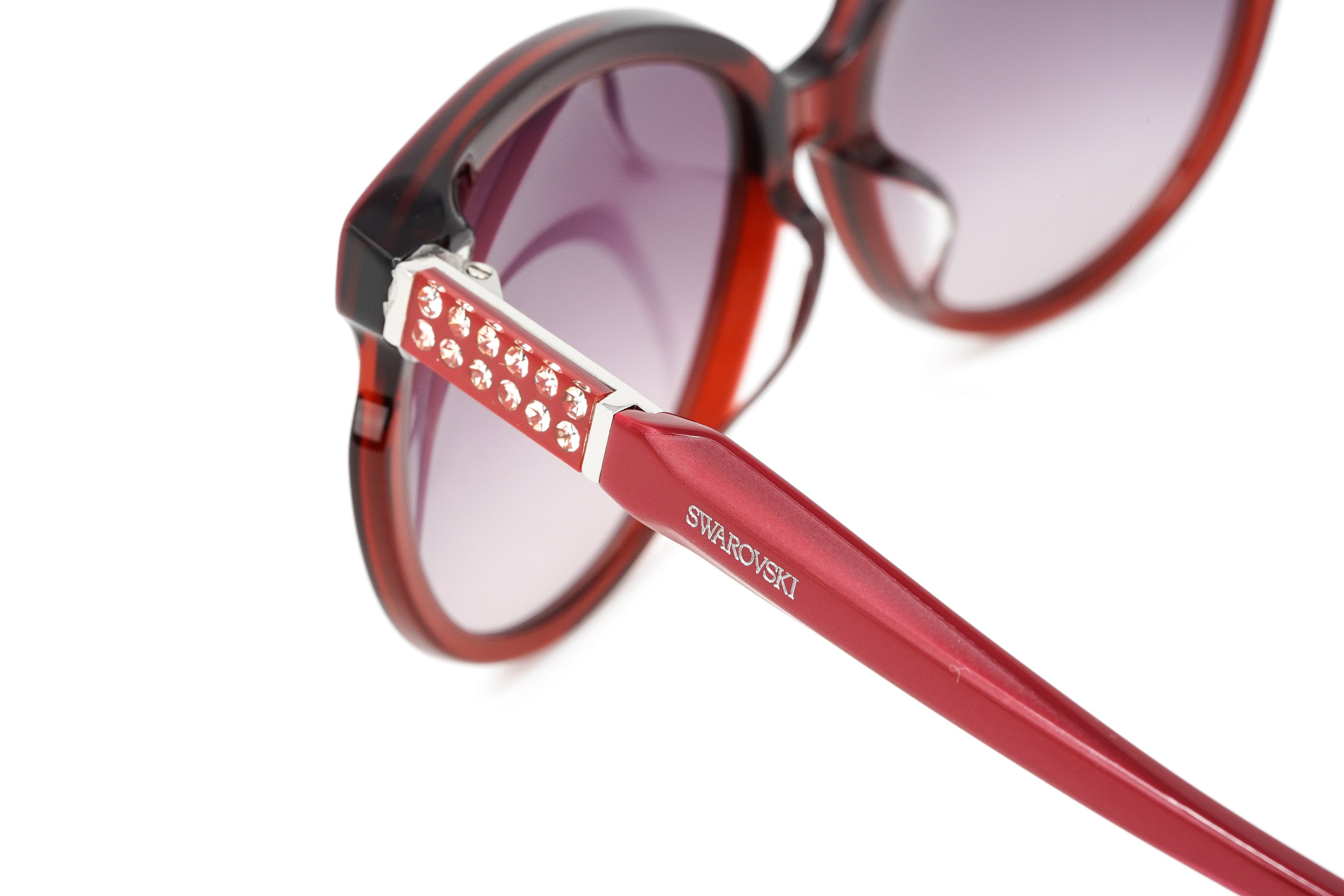 Swarovski Emilia Women's Sunglasses Oversized Oval Cat Eye Burgundy