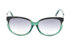 Swarovski Emilia Women's Sunglasses Oversized Oval Dark Green Gradient Grey