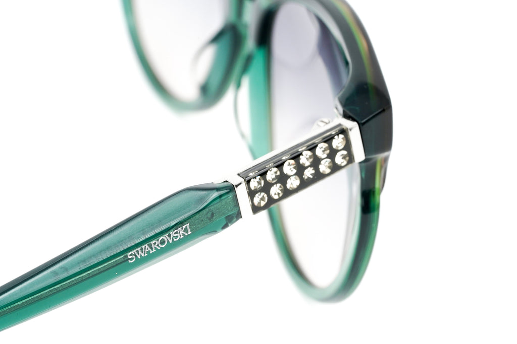 Swarovski Emilia Women's Sunglasses Oversized Oval Dark Green Gradient Grey