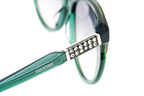 Swarovski Emilia Women's Sunglasses Oversized Oval Dark Green Gradient Grey