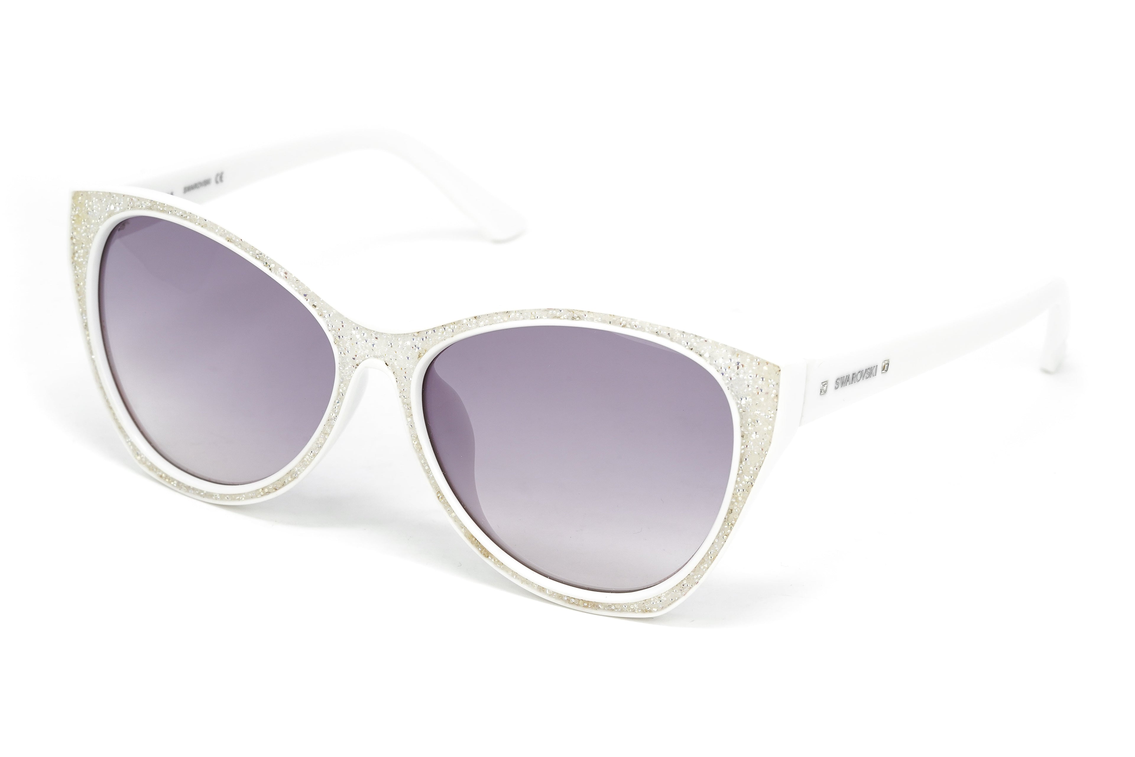 Swarovski Funky Women's Sunglasses Cat Eye Pilot White