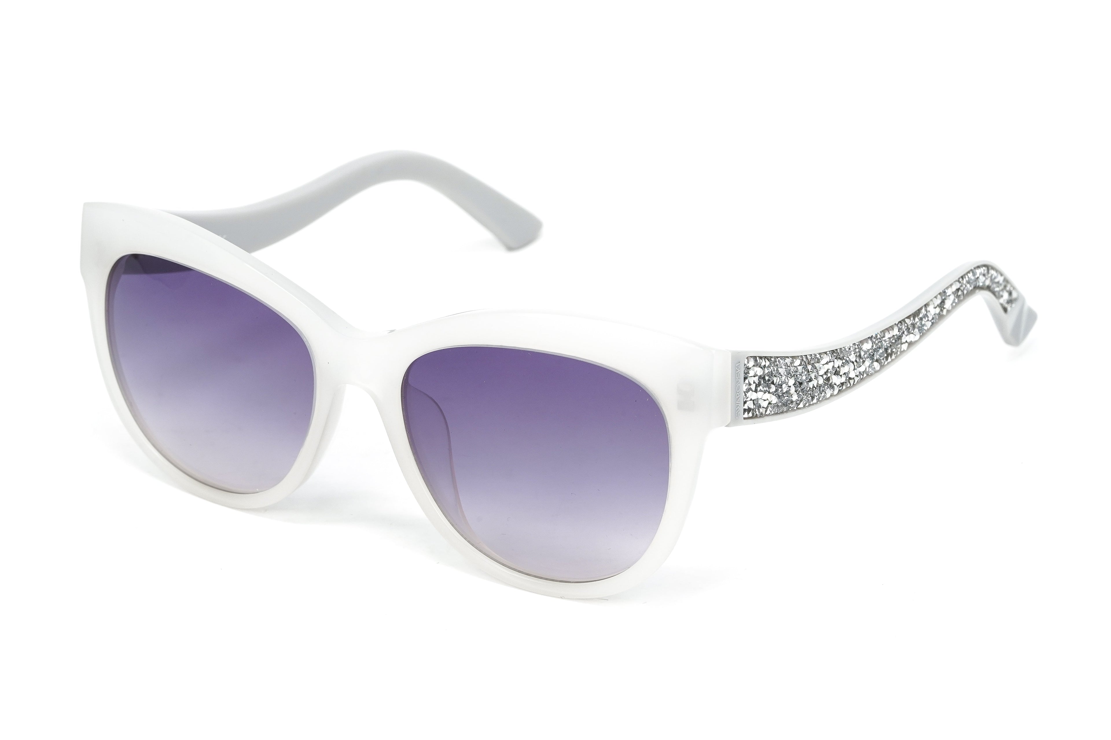 Swarovski Women's Fabulous Sunglasses Oval Cat Eye Translucent Grey