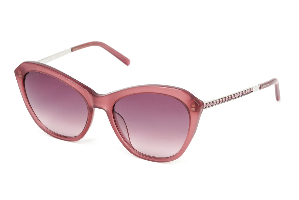 Swarovski Women's Sunglasses Oval Cat Eye Translucent Purple