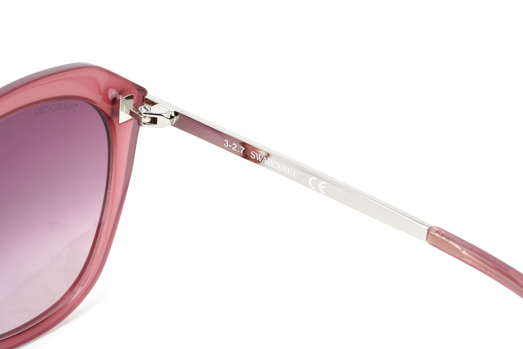 Swarovski Women's Sunglasses Oval Cat Eye Translucent Purple