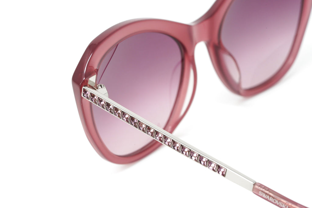 Swarovski Women's Sunglasses Oval Cat Eye Translucent Purple
