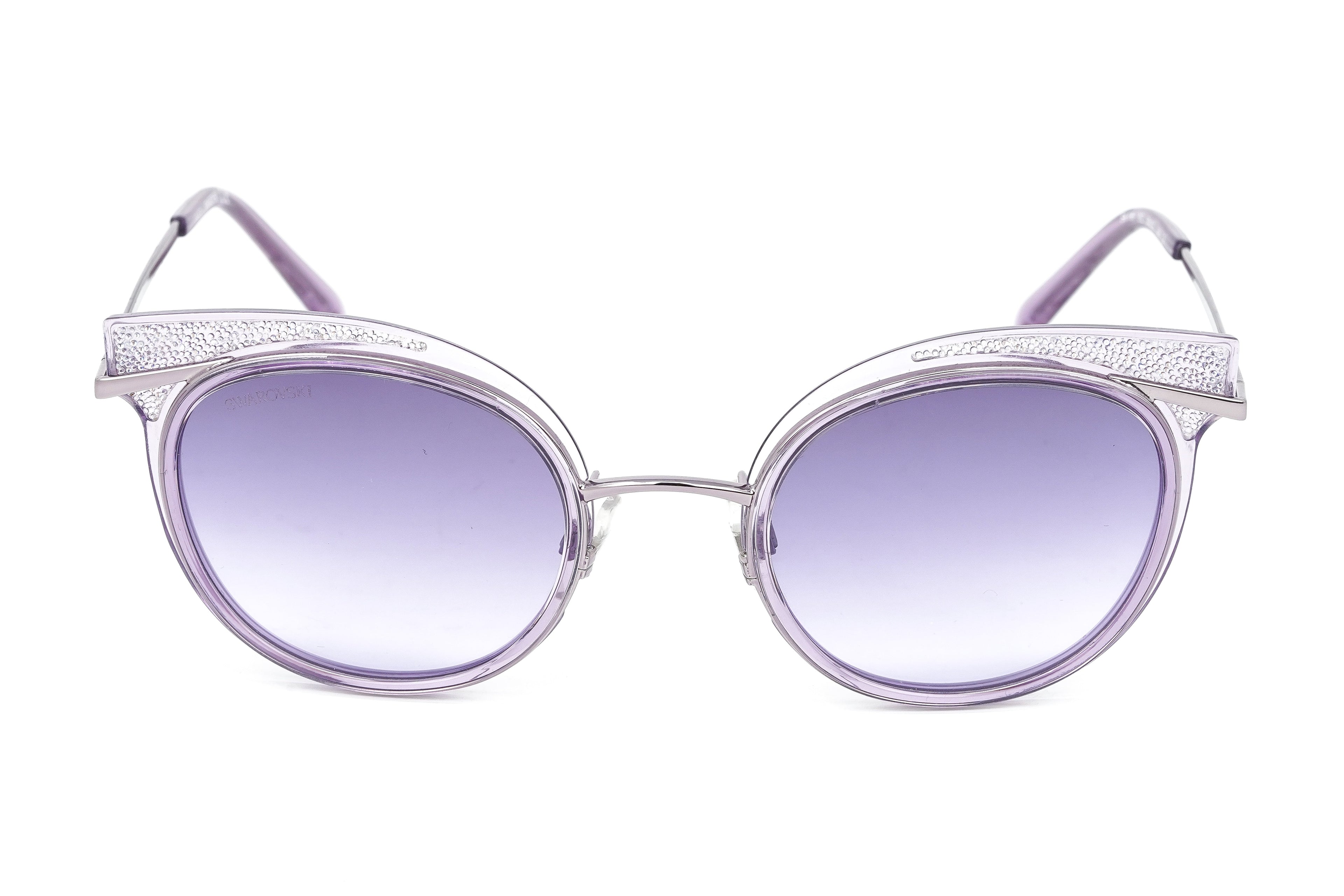 Swarovski Women's Sunglasses Round Cat Eye Violet