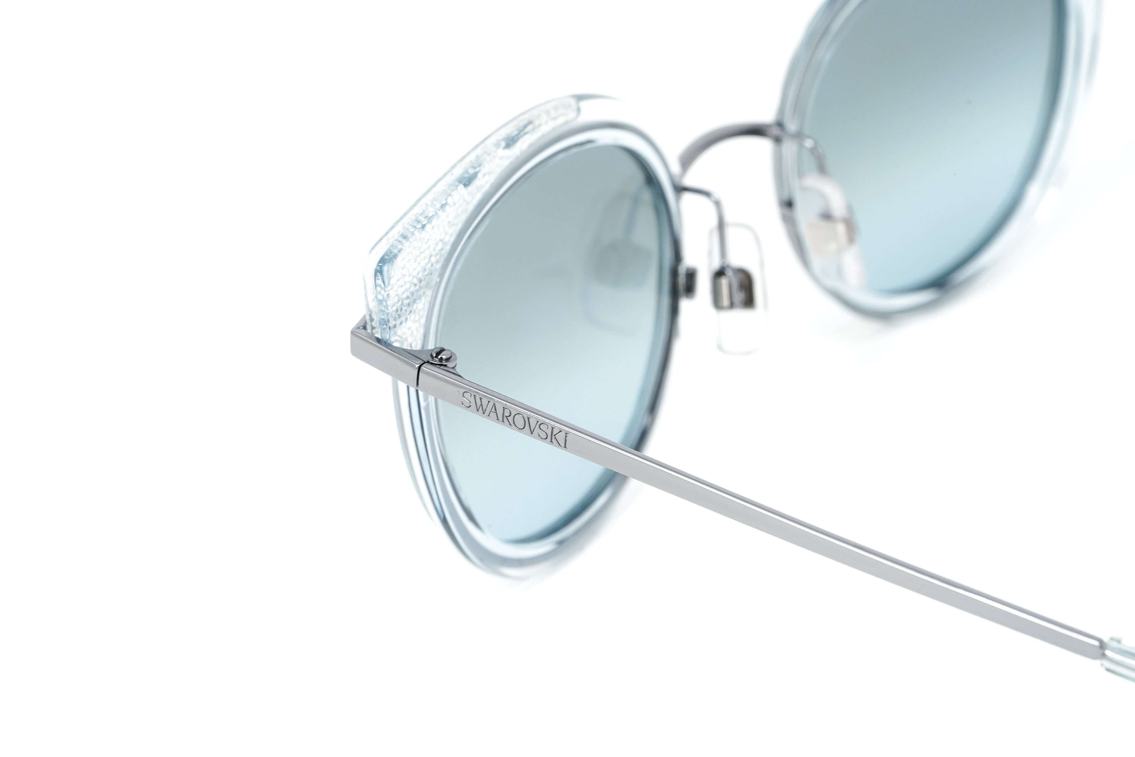 Swarovski Women's Sunglasses Round Cat Eye Translucent