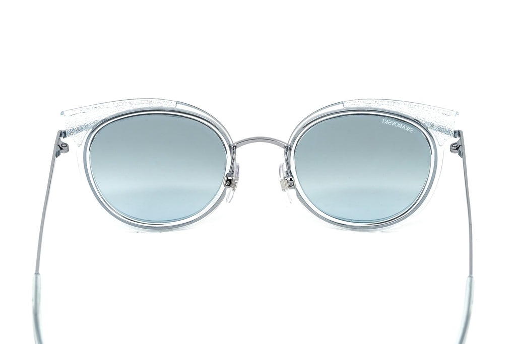 Swarovski Women's Sunglasses Round Cat Eye Translucent