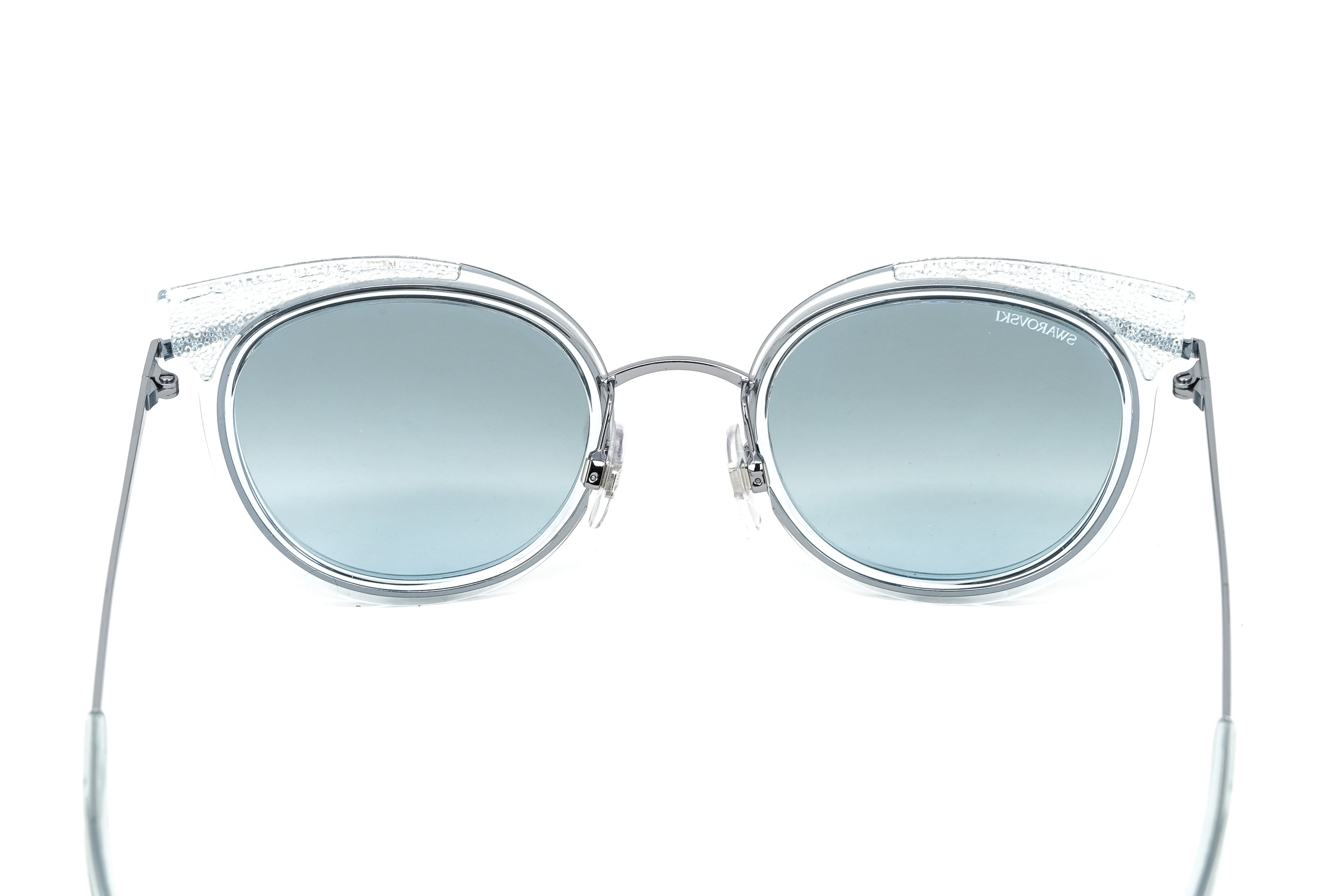 Swarovski Women's Sunglasses Round Cat Eye Translucent