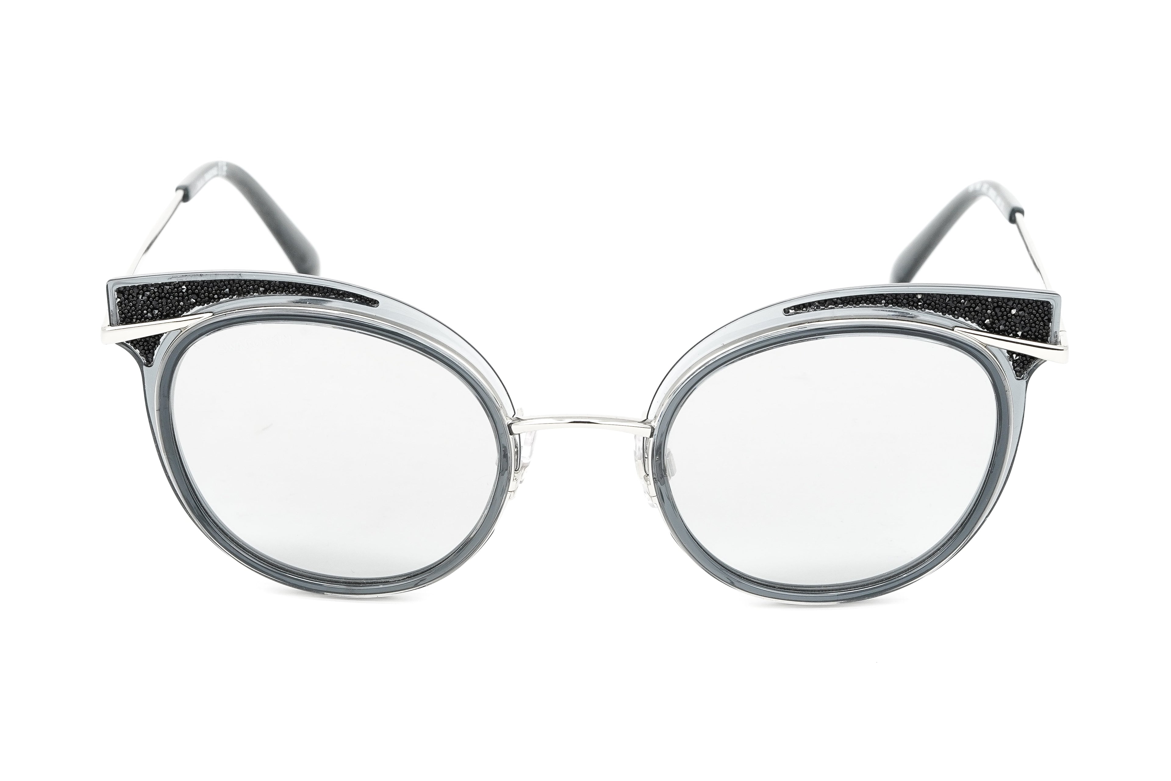 Swarovski Women's Sunglasses Round Cat Eye Black