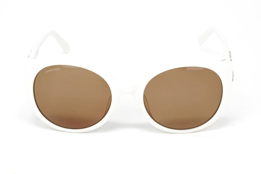 Swarovski Women's Sunglasses Round Cat Eye Cream Brown