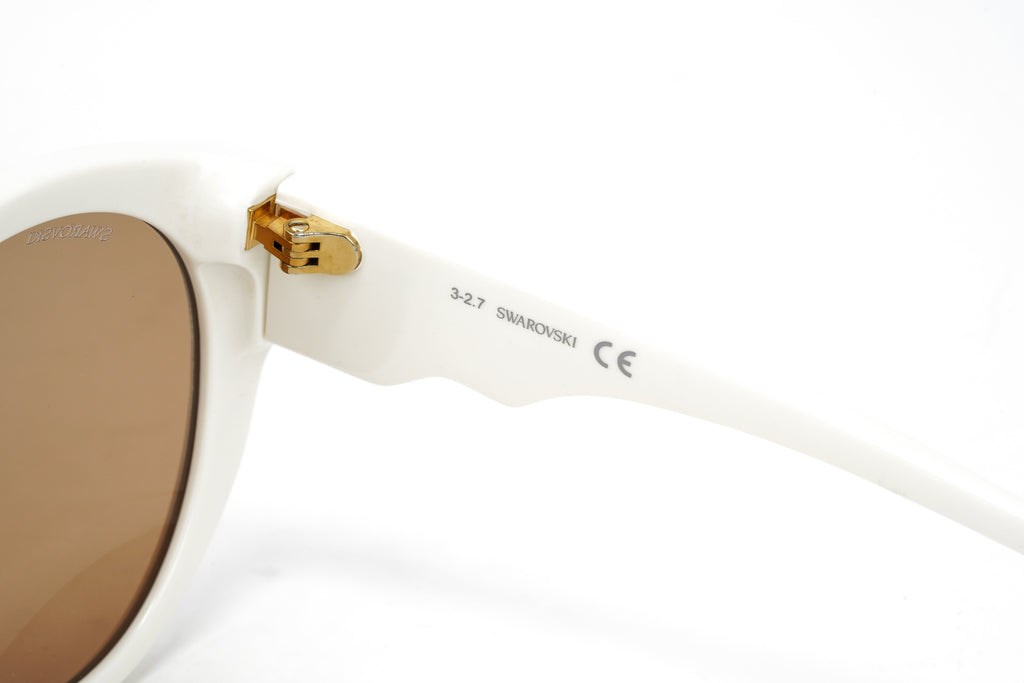 Swarovski Women's Sunglasses Round Cat Eye Cream Brown