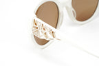 Swarovski Women's Sunglasses Round Cat Eye Cream Brown