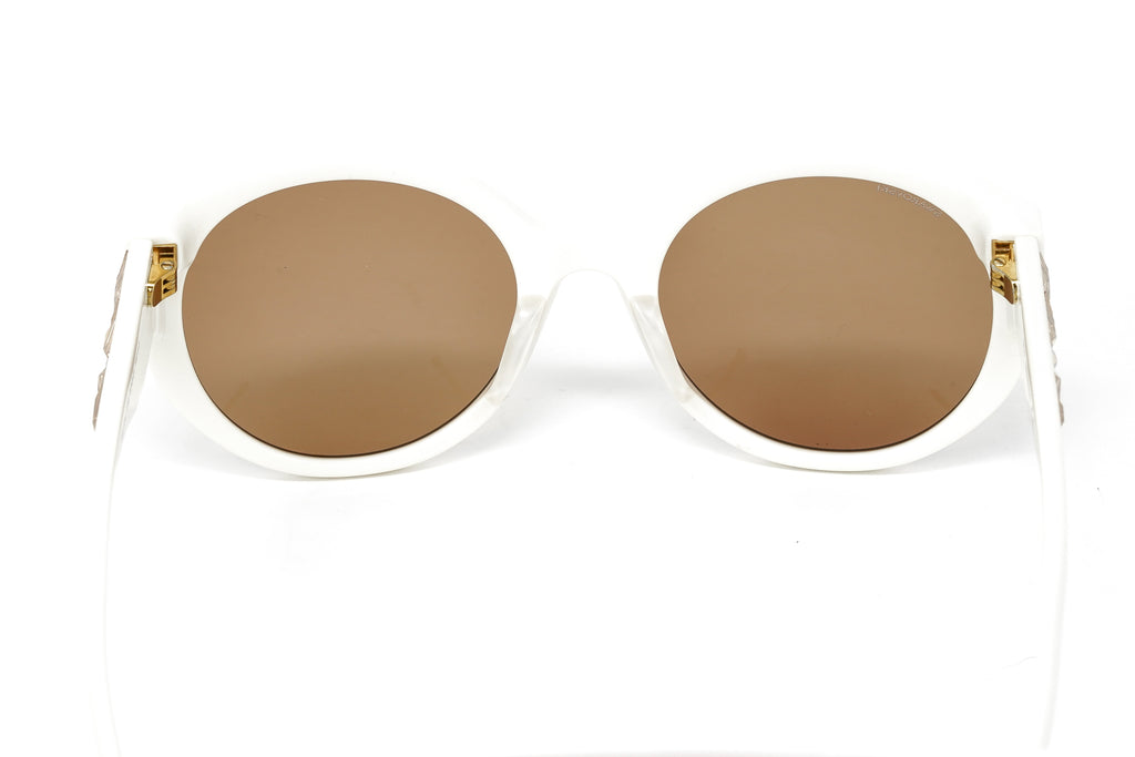 Swarovski Women's Sunglasses Round Cat Eye Cream Brown