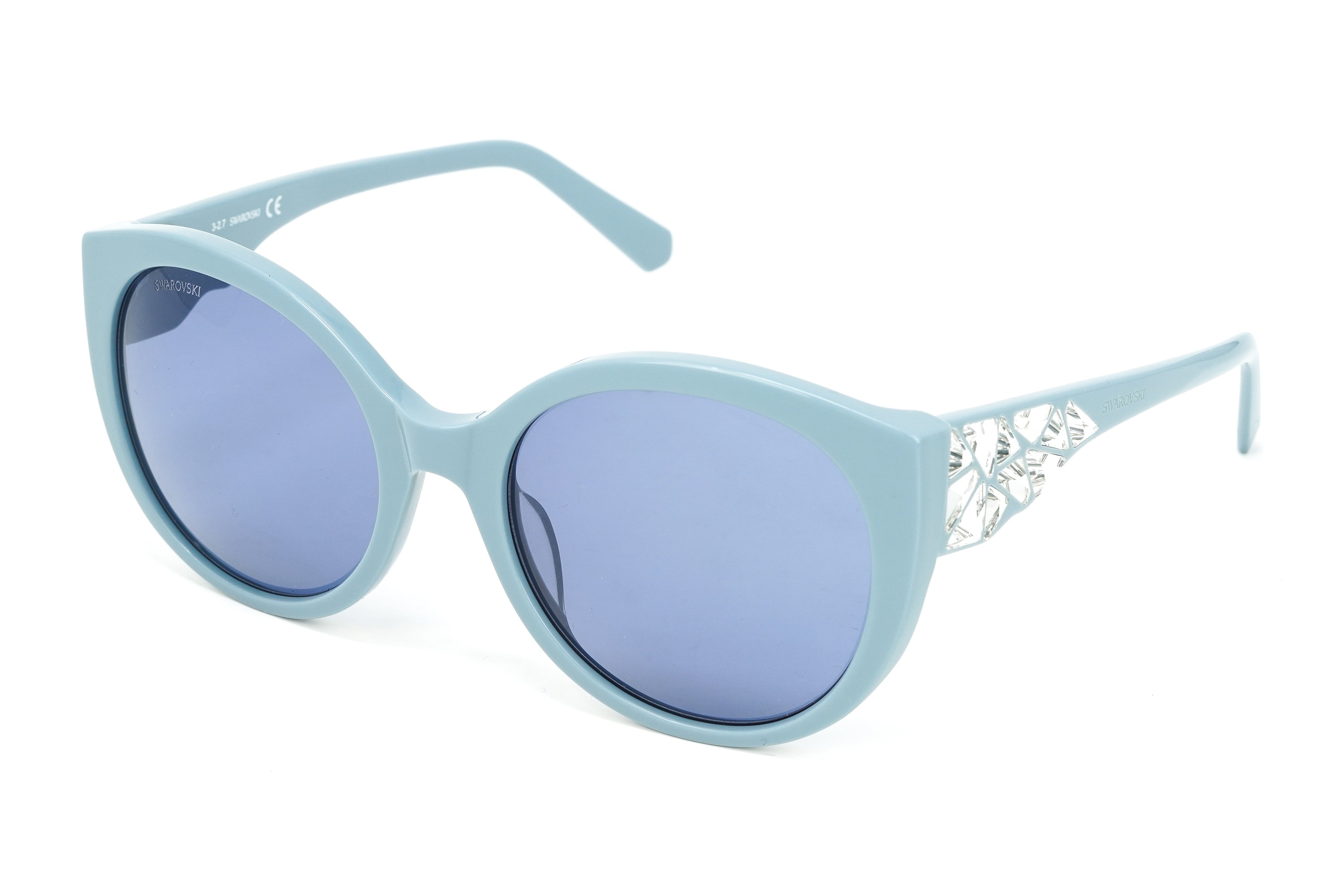 Swarovski Women's Sunglasses Round Cat Eye Blue