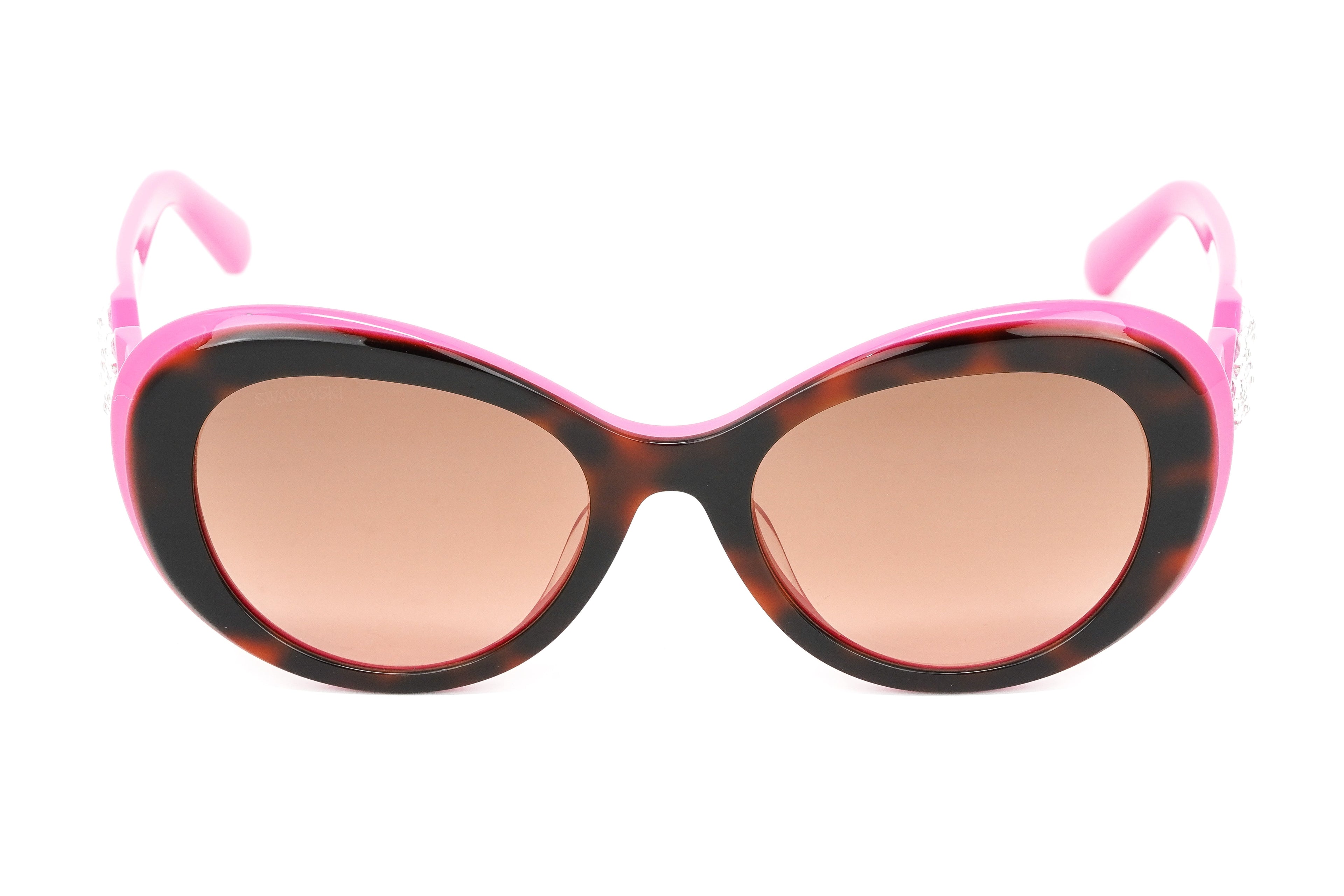 Swarovski Vintage Women's Sunglasses Oval Cat Eye Tortoise Pink